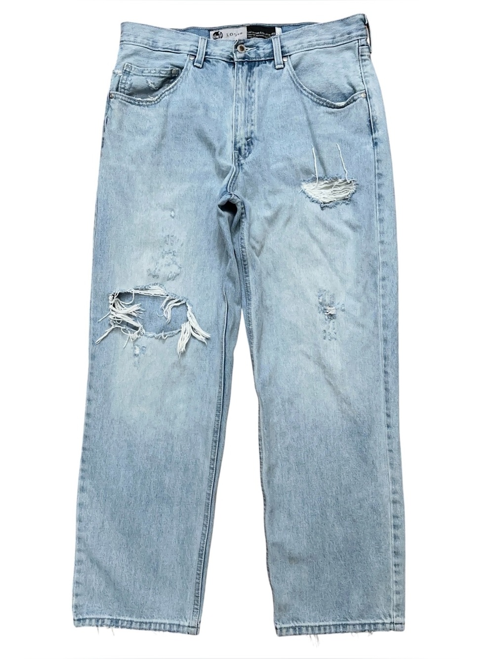 Levi's SilverTab Loose Denim Jeans Mens 34x32 (Fits 34x30) Baggy Distressed Blue